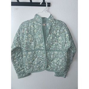 NWT Girls Quilted Floral Jacket 100% Cotton